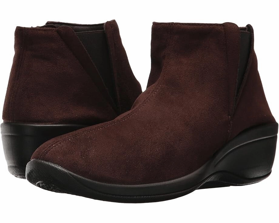 Arcopedico Luana 4284-22 Boots Women 8-8.5 Brown Faux Suede Wedge Bootie KHD2114 Top-rated Womens Boots outlet