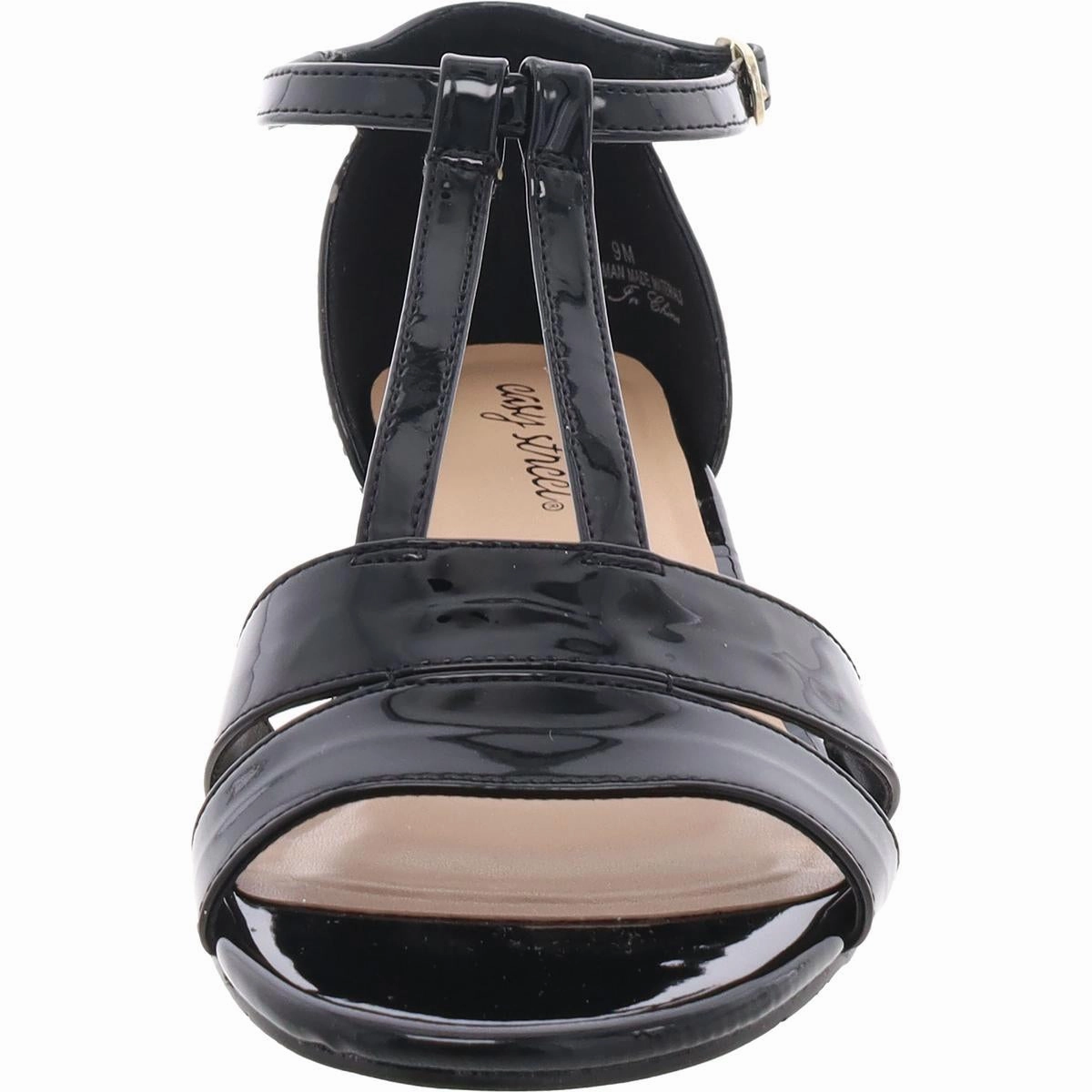 Aris Womens Patent Dressy T-Strap Sandals
