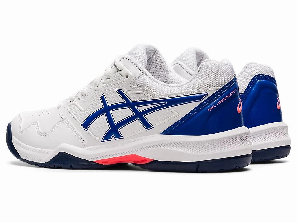 Asics Gel-Dedicate 7 1042A167.101 Sneaker Women White Blue Tennis Shoes EEE2895 (White,5.5)