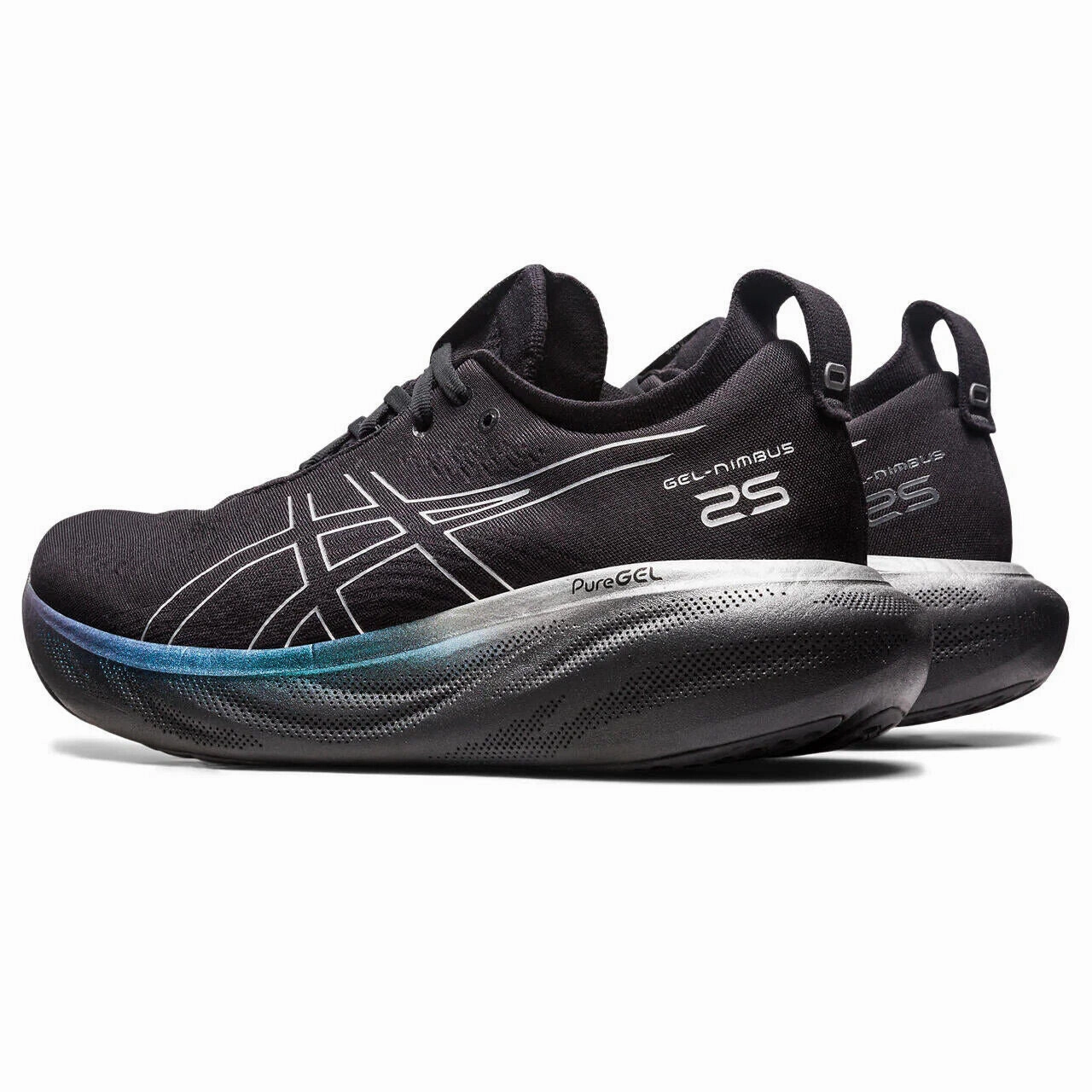 Asics Gel-Nimbus 25 Platinum 1011B616.001 Road Running Shoes Men's Black PureGEL