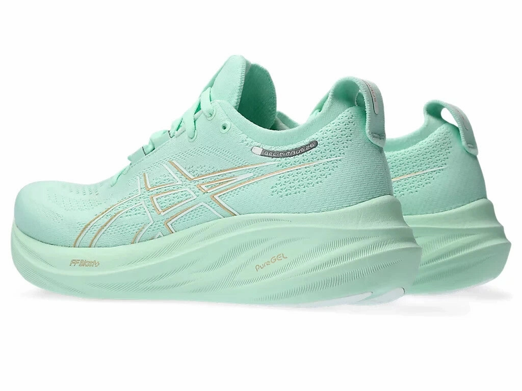 Asics Gel-Nimbus 26 Wide 1012B602-300 Womens 5.5 Mint Tint Running Shoes ZPO3052