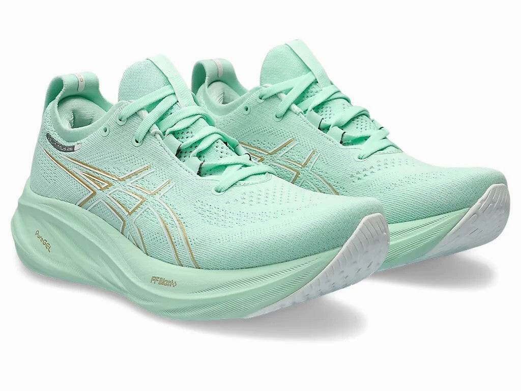 Asics Gel-Nimbus 26 Wide 1012B602-300 Womens 5.5 Mint Tint Running Shoes ZPO3052
