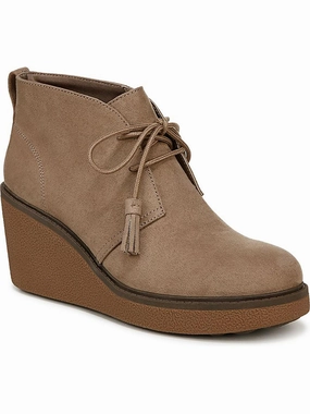 Aurora Womens Faux Suede Ankle Wedge Boots Sale on Womens Trendy Boots
