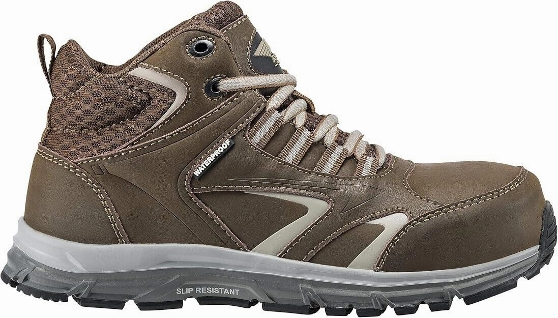 Avenger Thresher Work Boots Womens 9.5 Brown Leather Waterproof Alloy Toe ZPO680 (Brown,9.5 (Women's))