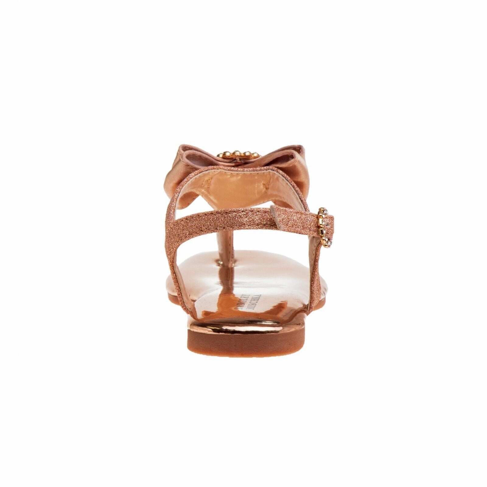 Badgley Mischka Dress Sandals Girls US 5 Rose Gold Glitter Ankle Strap ZPO58 (Pink,5)