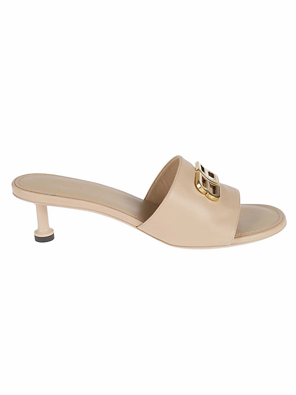 Balenciaga Women's Leather Groupie Heeled Mules Stylish Womens Slides & Sandals
