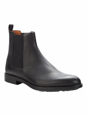 Bally Alan 6230181 Men's Black Goat Grained Leather Chelsea Boots Mens Winter & Rain Boots clearance