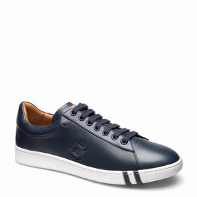 Bally Asher 6205252 Men's Dark Navy Calf Leather Sneakers Cheap Mens Athletic Sneakers