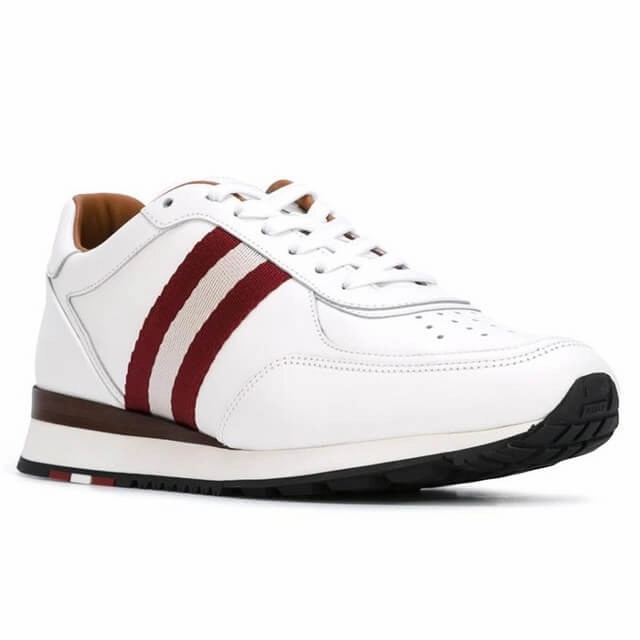 Bally Aston Men's 6205287 White Leather Sneakers Cheap Mens Athletic Sneakers