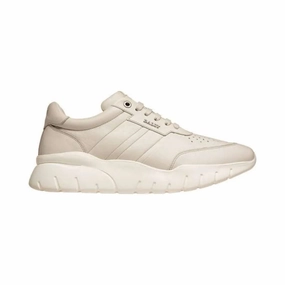 Bally Brinkley 6239585 Men's Dusty White Calf Leather Sneakers Cheap Mens Athletic Sneakers