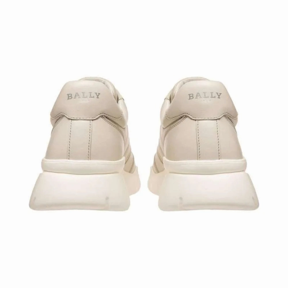 Bally Brinkley 6239585 Men's Dusty White Calf Leather Sneakers