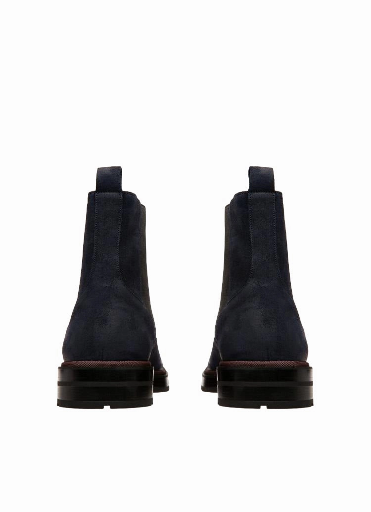 Bally Corad 6239753 Men's Midnight Bovine Suede Leather Chelsea Boots