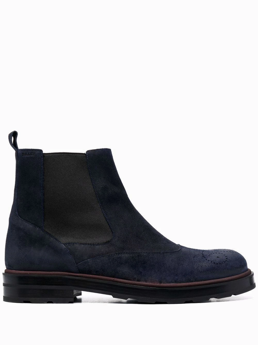 Bally Corad 6239753 Men's Midnight Bovine Suede Leather Chelsea Boots Mens Winter & Rain Boots clearance