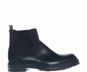 Bally Corbet 6230637 Men's Black Calf Plain Leather Chelsea Boots Mens Winter & Rain Boots clearance