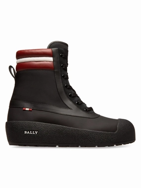 Bally Croker 6239721 Men's Black Calf Leather Shirling-Lined Boots Mens Winter & Rain Boots clearance