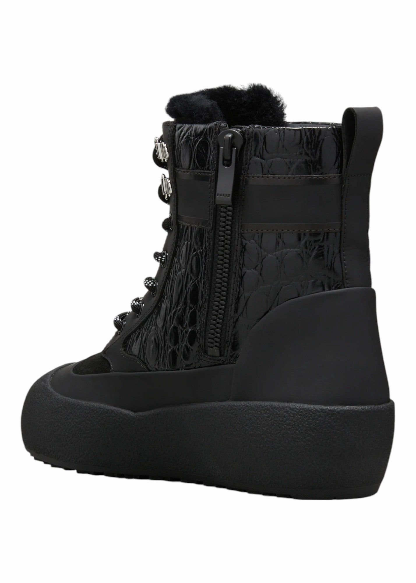 Bally Cuby 6234584 Men's Curling Shearling-Lined Suede & Leather Boots