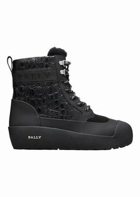 Bally Cuby 6234584 Men's Curling Shearling-Lined Suede & Leather Boots Mens Winter & Rain Boots clearance