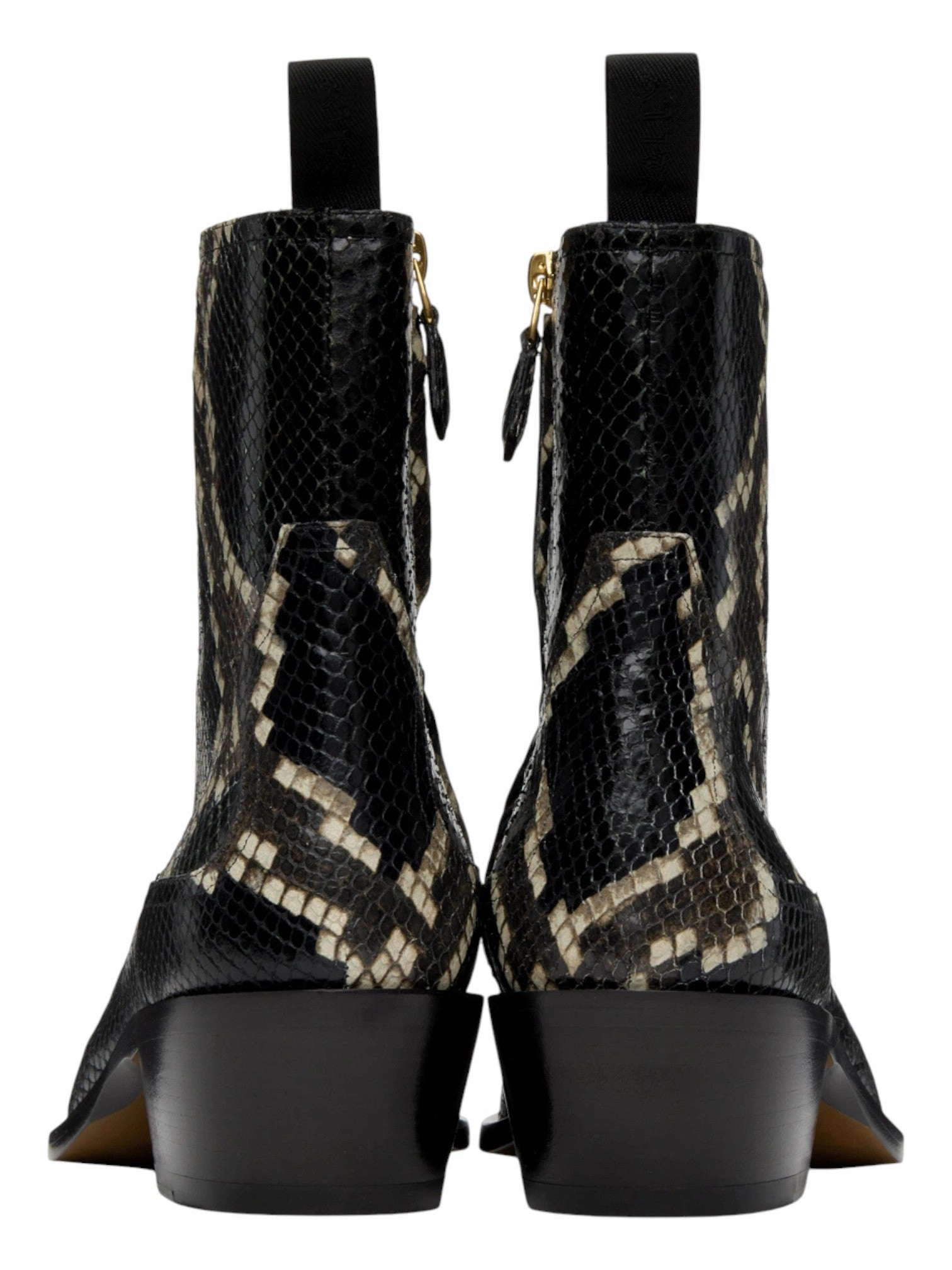 Bally Gaiman 6304139 Men's Multiblack Snake Embossed Leather Boots