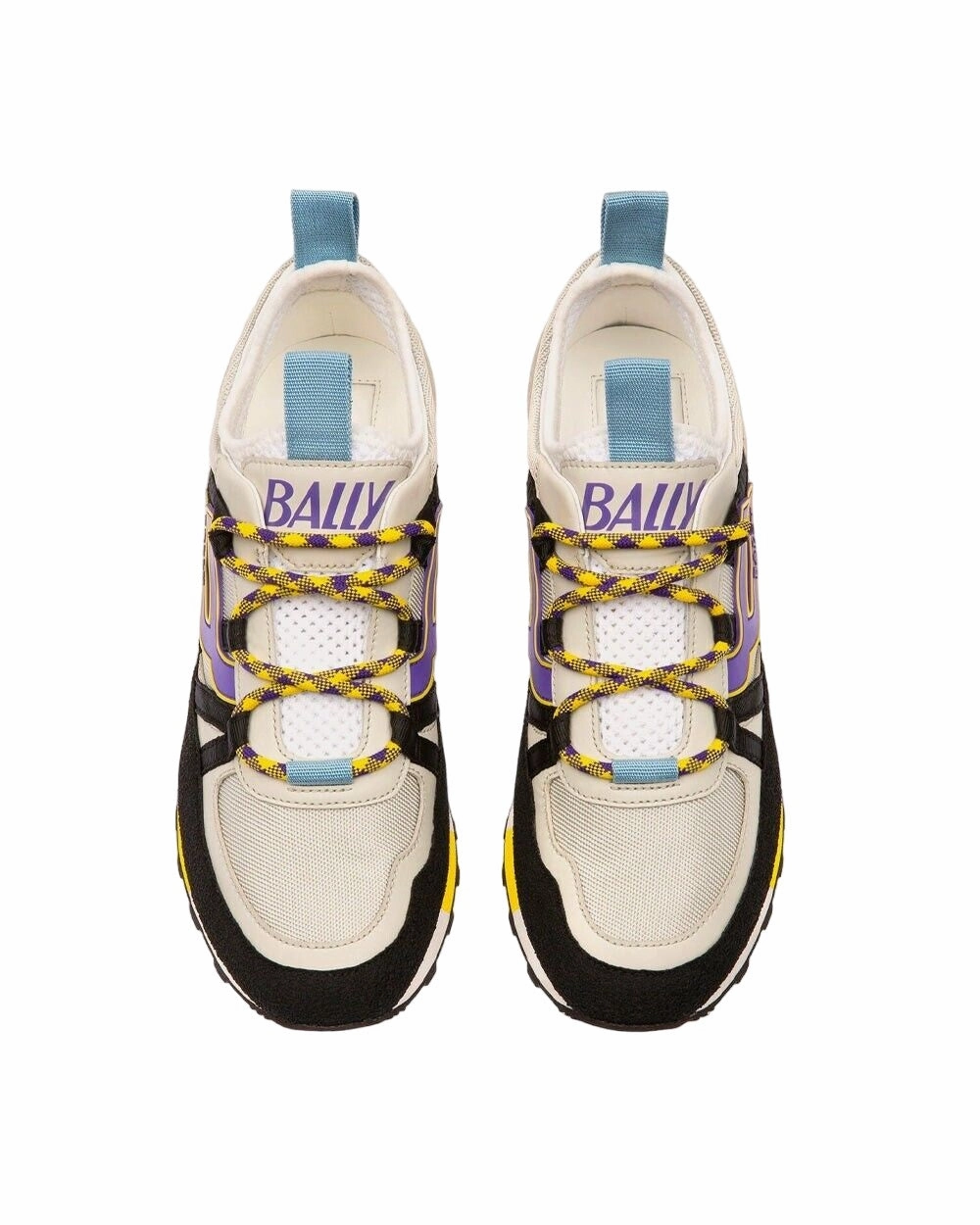 Bally Glick 6239599 Men's Black and Dust White Synthetic Sneakers