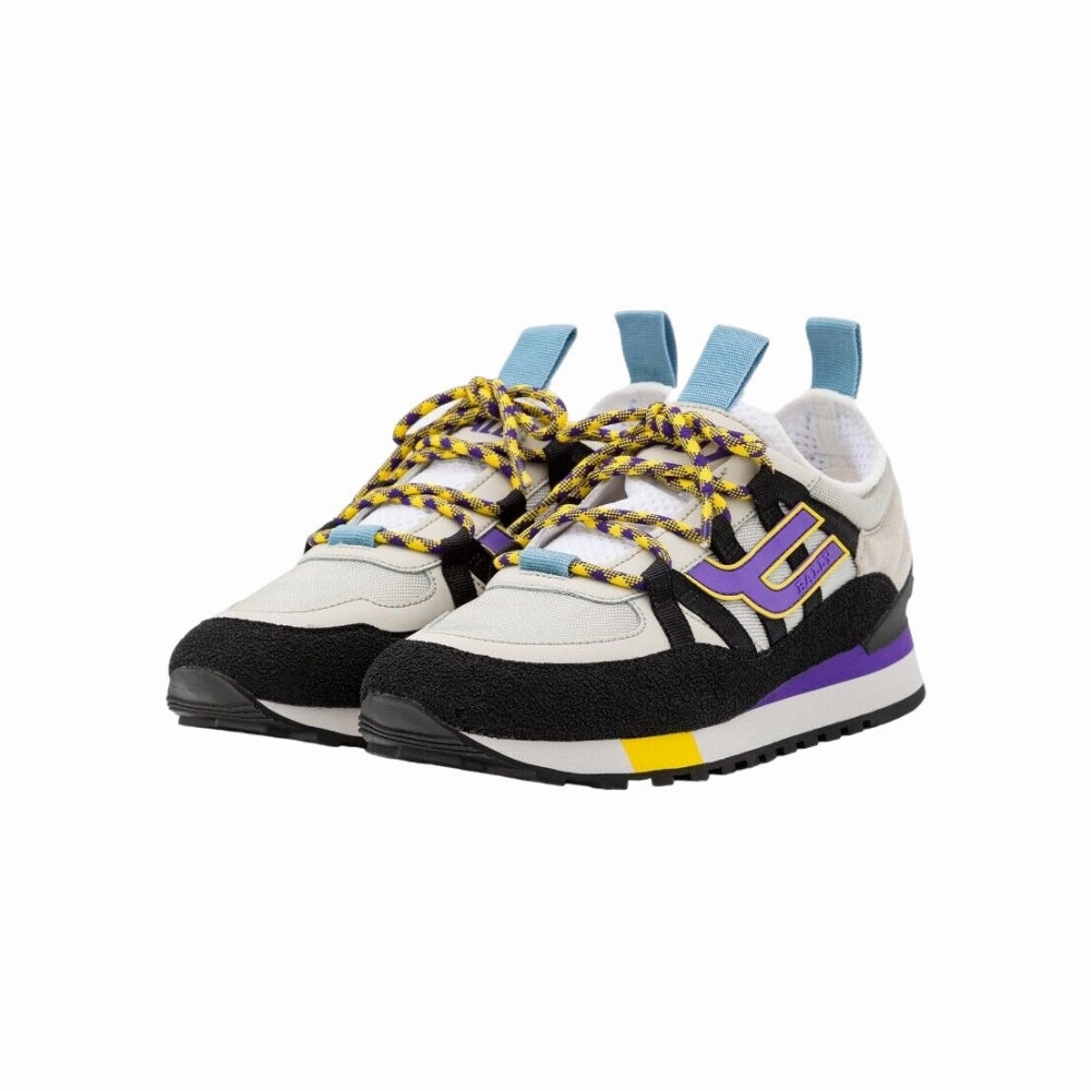 Bally Glick 6239599 Men's Black and Dust White Synthetic Sneakers