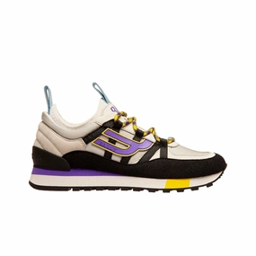Bally Glick 6239599 Men's Black and Dust White Synthetic Sneakers Cheap Mens Athletic Sneakers
