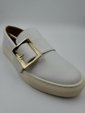 Bally Heska 07 Women's 6217886 White Calf Leather Slip On Sneakers Womens Sports Shoes clearance