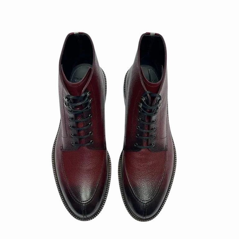 Bally Kristan 6239770 Men's Heritage Red Embossed Leather Boots