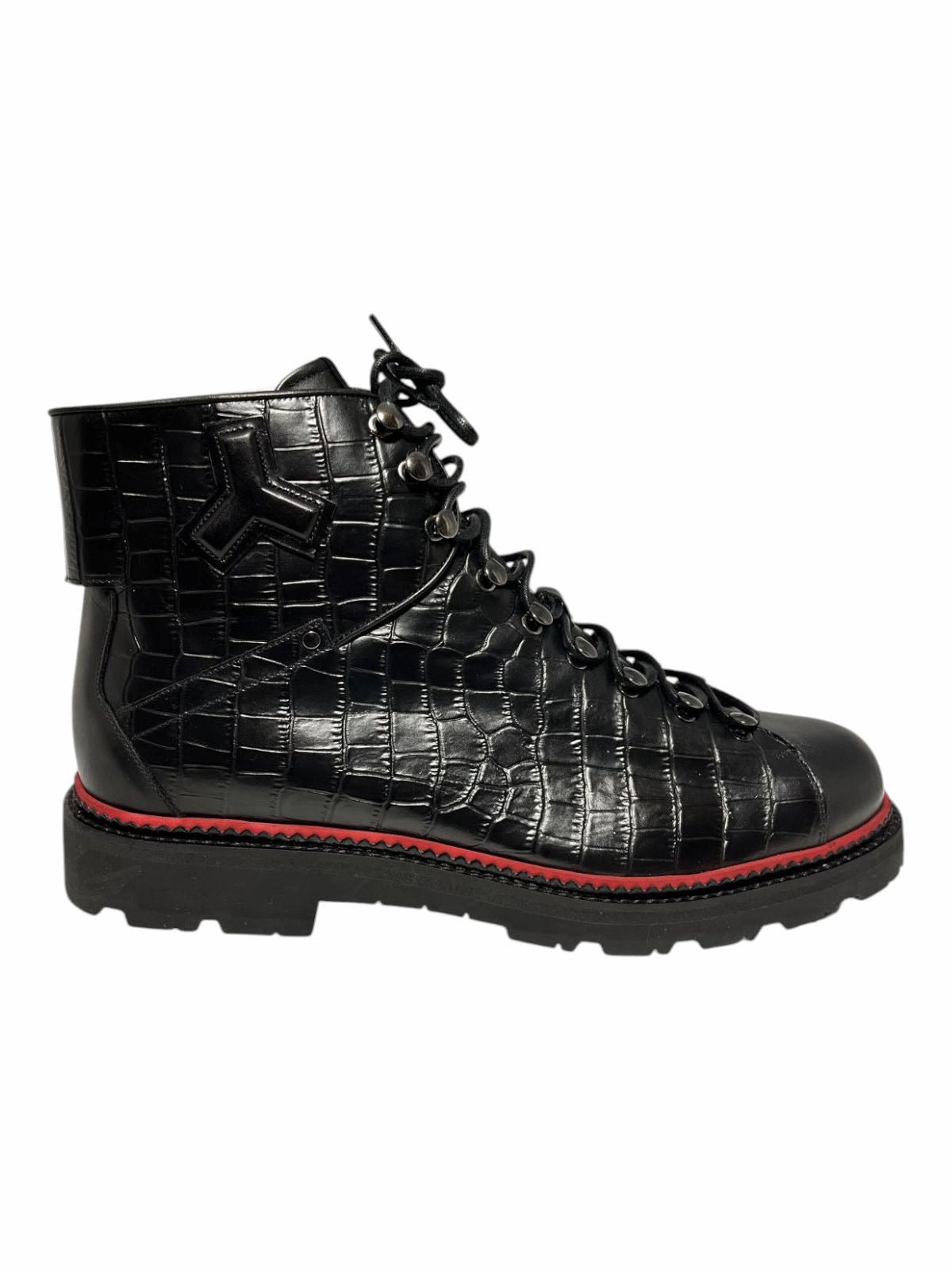 Bally Madigan 6234385 Men's Black Calf Embossed Leather Boots