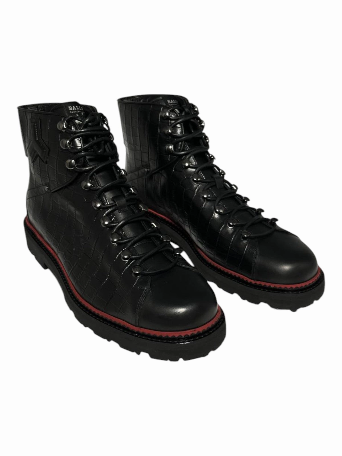 Bally Madigan 6234385 Men's Black Calf Embossed Leather Boots