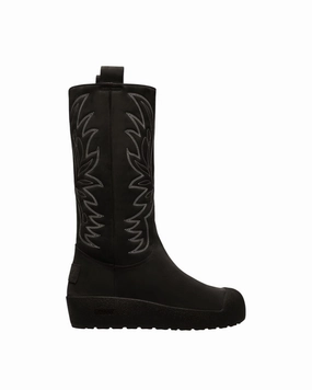 Bally Montana 6302966 Women's Black Leather Knee-High Boots Sale on Mens Chukka Footwear