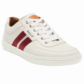 Bally Oriano Men's 6240315 White Leather Sneaker Cheap Mens Athletic Sneakers