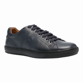 Bally Orivel Men's 6240302 Navy Leather Sneaker Cheap Mens Athletic Sneakers