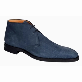 Bally Skiligny 6237888 Men's Midnight Blue Grained Calf Leather Desert Boots Sale on Mens Chukka Footwear