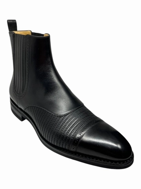 Bally Skirian 6239825 Men's Black Calf Plain Leather Chelsea Boots Mens Winter & Rain Boots clearance