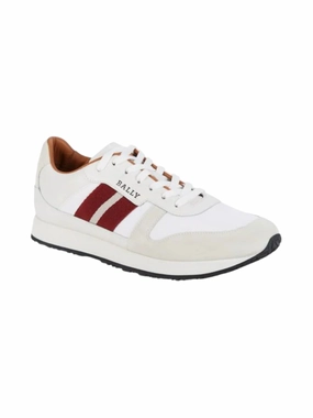 Bally Sprinter Men's 6238402 White Leather Suede Sneakers Cheap Mens Athletic Sneakers