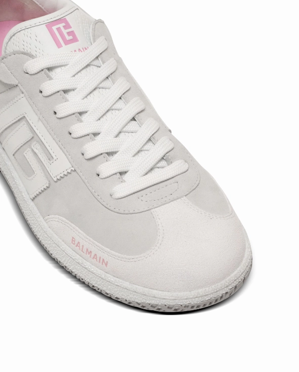 Balmain Swan sneakers in calfskin and suede