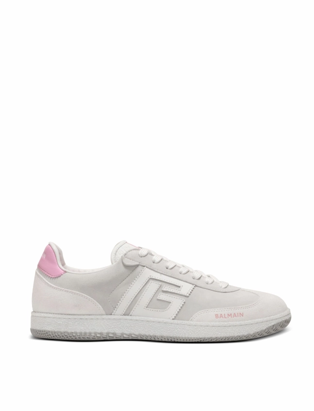 Balmain Swan sneakers in calfskin and suede Womens Shoes cheap promo
