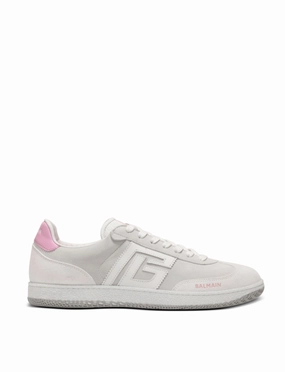 Balmain Swan sneakers in calfskin and suede Womens Shoes cheap promo