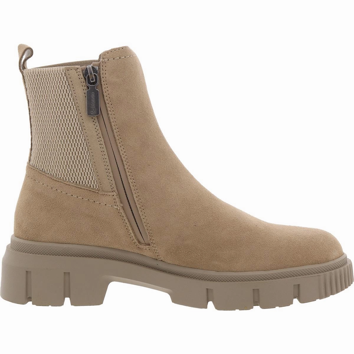 Bandit Womens Zipper Suede Chelsea Boots