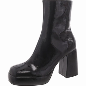 Banish Womens Patent Round Toe Booties Womens Casual Boots clearance