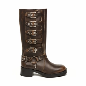 Battle Boot BROWN LEATHER Womens Boots & Booties promotion