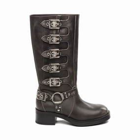 Battle Boot DK GREY LEATHER Womens Boots & Booties promotion