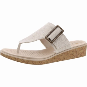 BAY Womens Buckle Canvas Wedge Sandals Womens Sandals discount online