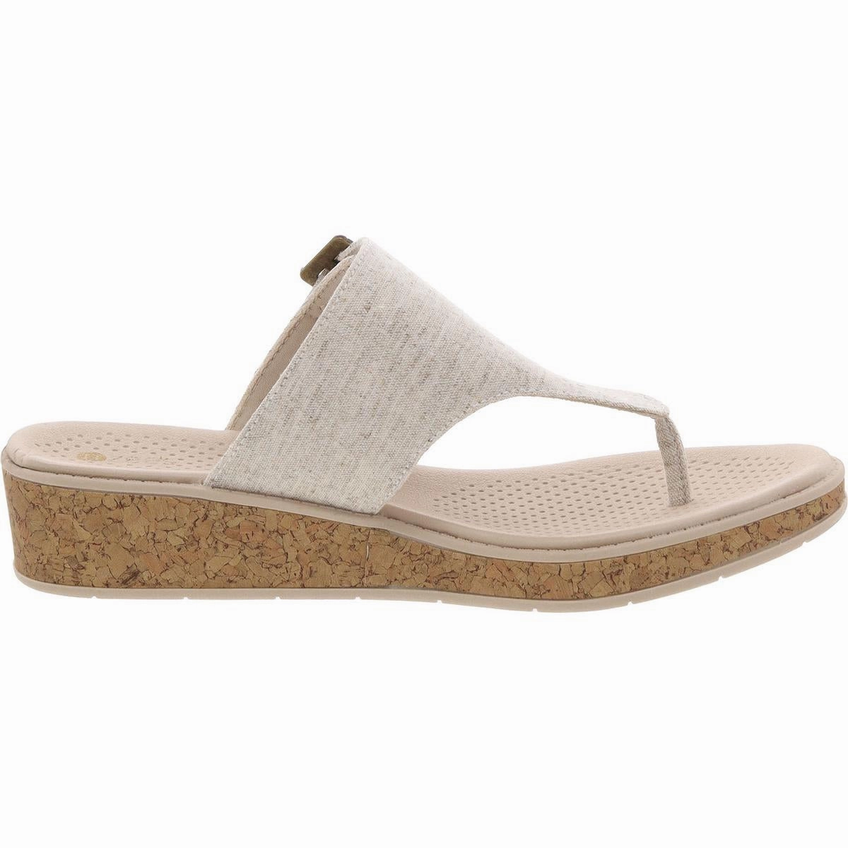 BAY Womens Buckle Canvas Wedge Sandals
