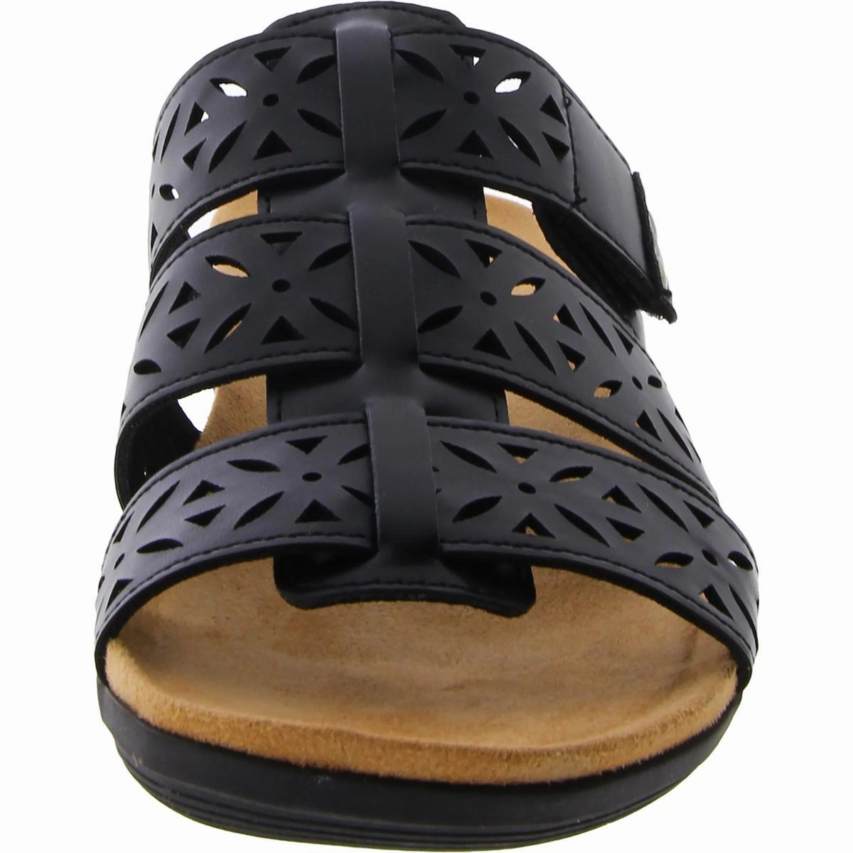 Bazel 3 Womens Faux Leather Slip On Slide Sandals
