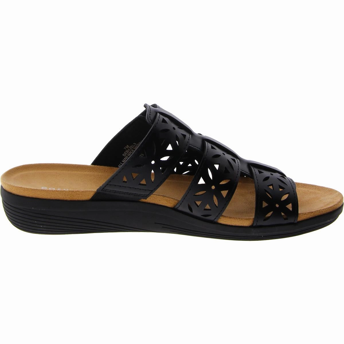 Bazel 3 Womens Faux Leather Slip On Slide Sandals