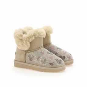 Beige Microstud Mickey Winter Boots Girls Boots & Booties sale
