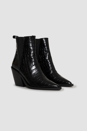 Bekah Boots In Black Embossed Cheap Womens Boots for winter