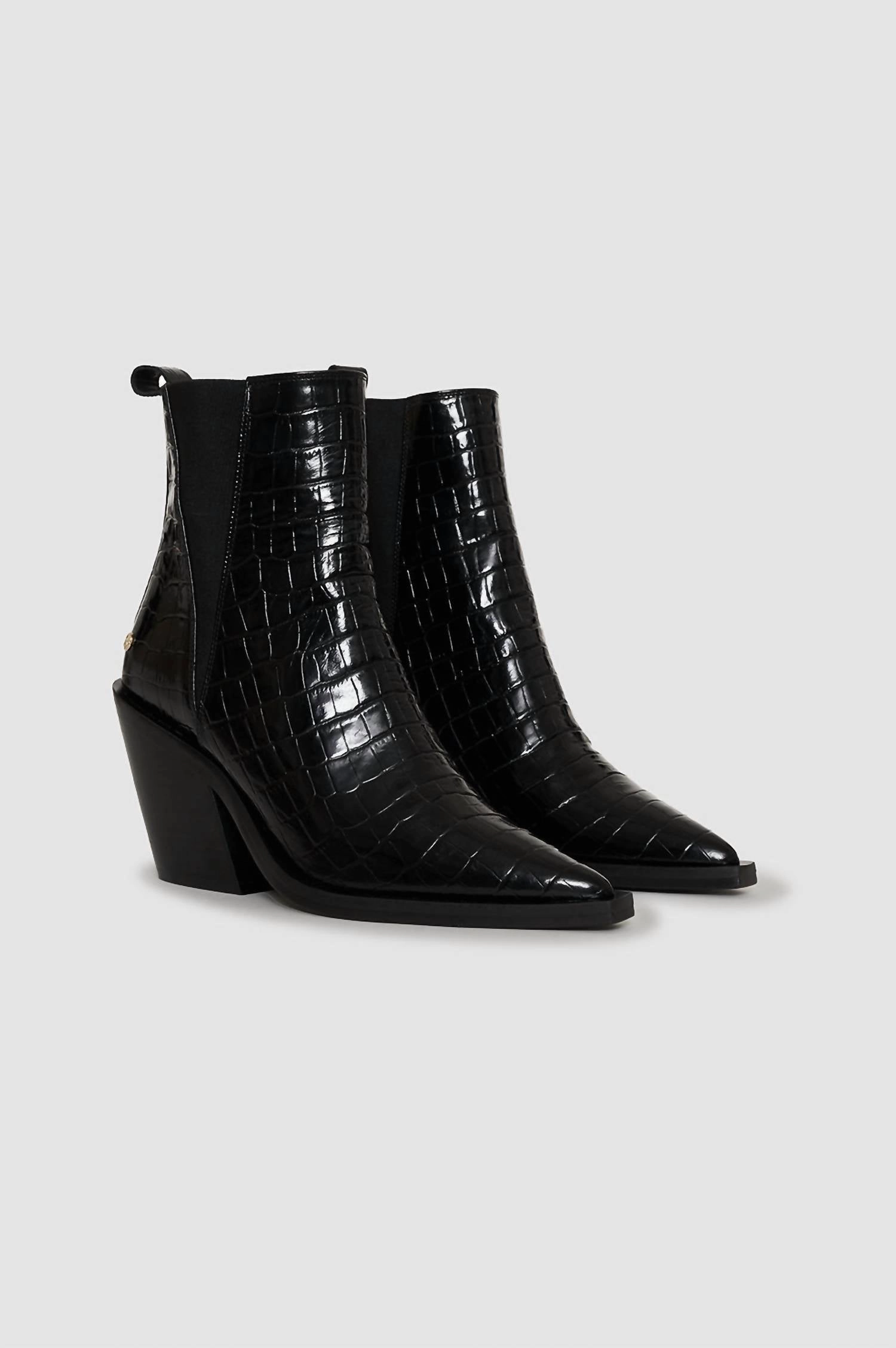 Bekah Boots In Black Embossed Cheap Womens Boots for winter