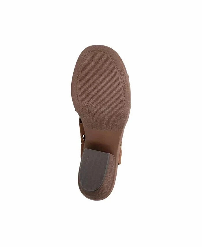 Bella Vita Jovanah Sandals Womens 8 Honey Round Toe Block Heel Strappy GBNC686
